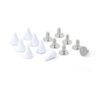 20Pcs Cone Rivet Screw Punk Style Stud Leathercraft Bullet Spikes DIY Craft Supplies Clothes Jewelry Accessories 7x10mm-White