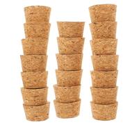 20pcs Cone Shaped Glass Bottle Stopper for Wine and Liquor Bottles | Wood Construction, Reusable Sealing, Keeps Opened Drinks Fresh, Natural Colour, Multi Bottle Fit, Budget Bulk Pack