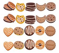 20pcs Cookie Biscuit Sweet Snacks Embroidered Patches Cute Cartoon Self Adhesive Sew on Repair Patch Appliques for Clothing Hats Backpacks Jeans Jackets Costumes, 10 Styles