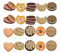 20pcs Cookie Biscuit Sweet Snacks Embroidered Patches Cute Cartoon Self Adhesive Sew on Repair Patch Appliques for Clothing Hats Backpacks Jeans Jackets Costumes, 10 Styles