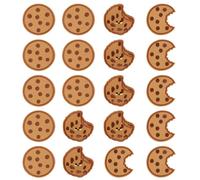 20pcs Cookie Iron On Patches, 3 Style Cute Chocolate Chip Embroidered Patches Felt Cookie Embroidery Applique for Clothes Hat Pants Shoes Backpack DIY Craft Decoration