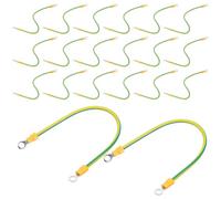 20pcs Copper Ground Pigtail Wire 8 Inch Yellow | Insulated Copper Wire for Equipment Rack Grounding, Metal Chassis Bonding, Suitable for Electronics Technicians and Marine