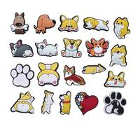 20PCS Corgi Shoe Charms for Clog Shoes, Cute Dog Shoe Decorations for Boys Girls, Cartoon Puppy Paw Shoe Accessories for Crocs, Sandals, Bracelets, Backpacks, Gifts for Dog Lovers