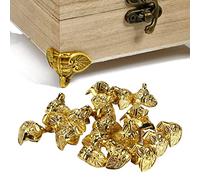 20Pcs Corner Protectors for Furniture, Retro Bronze Plastic Box Self Adhesive Edge Guards for Tables Cabinets Desks Gift Boxes Vintage Look Furniture Corner Protection (Yellow)