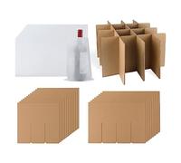 20pcs Corrugated Dividers For Moving Boxes, Dish Packing Kit with 48 Foam Pouches Kitchen Moving Box Kit 2 Sizes Corrugated Dividers for wine moving Fits in 16x12x12 Inch Box (Box Not Included)