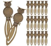 20pcs Creative Copper Owl Shaped School Bookmark for Reading Progress | Vintage Antique Metal Finish, Non Bulky Clip Design, for Textbooks and Magazines, Teacher's Day