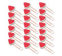 20pcs Creative Fruit Paper Clips for Documents and Name Cards, Red | Metal and Polyethylene Build, Smooth Surface, Lightweight Portability, for Classroom Paperwork, School Use