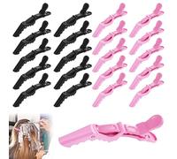 20PCS Crocodile Clips Hair, Black, Pink