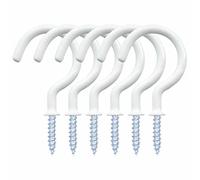 20PCS Cup Hook Metal Ceiling Hooks Multipurpose Vinyl Coated Screw-in Wall Hooks for Hanging Plants, Cups,Kitchen Hooks, Utensils, Lights and Stuff Great for Indoor & Outdoor Use (White, 19mm)
