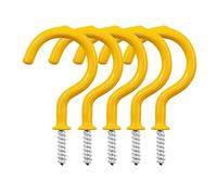 20PCS Cup Hook Metal Ceiling Hooks Multipurpose Vinyl Coated Screw-in Wall Hooks for Hanging Plants, Cups,Kitchen Hooks, Utensils, Lights and Stuff Great for Indoor & Outdoor Use (Yellow, 50mm)