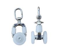 20pcs Curtain Track Wheel Silent Runner with Twin Wheels | Build, Low-noise Rolling Action, Stainless Steel and Plastic for Privacy Curtains and Shower Curtains