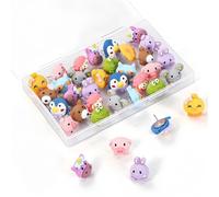 20PCS Cute Animal Drawing Pins, Colored Thumb Tacks Resin & Metal Map Pins With Coloured Heads, Decorative Practical Craft Supplies For Classroom Office Home, Ideal For Kids Adults Craft Lovers