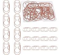 20Pcs Cute Rose Gold Cat Paper Clips, 2 Inch Large Jumbo Wide Paper Clip, Decorative Office Supplies