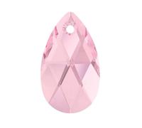 20pcs Czech Faceted Crystal Glass Baroque Chandelier Pendant Drop Loose Beads Suncatcher 22mm (0.87 Inch) October Pink Birthstone for DIY Jewelry Craft Making CCF-3