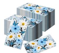 20pcs Daisy Paper Napkins,Butterfly Birthday Decorations,Soft Recycled Party Paper, 2-Ply, 40cm*33cm, Blue White Flowers Disposable Napkin for Birthday, Wedding, Mothers Day, Baby Showers