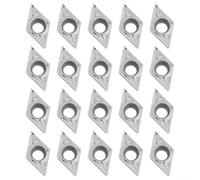 20PCS DCGT32.51 Carbide Inserts for Aluminum Turning, for CNC Indexable Inserts for Non-Ferrous Metals, Silver Finish to -Finish Machining