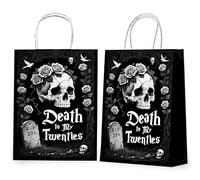 20Pcs Death to My Twenties Goodie Bags, 30th Birthday Gift Bag, Rip 20s Birthday Decorations, Funeral for My Youth Bday Party Decor Sign Black