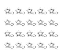 20PCS Decorative Star Eyelets, 5mm Metal Grommets for Craft Bags, Leather, Canvas, Tarp Repair, Small Eyelet Replacement Rings with Washers for Sewing, Fabric Crafts and DIY Projects
