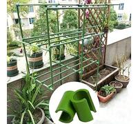 20Pcs Deep Green Plastic Plant Support Connectors, Cross Clamp Stakes for Garden Frame Rods, Sturdy Fixed Clips for Plant Stakes, Ideal for Transplanting, Vine Support & Lawn Care