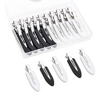 20pcs Dent Free Hair Clips, No Bend No Creaseless Hair Clips with Storage Box, No Crease Barrette Pin Curl Clips for Girls Women Make Up Hairdressing Daily Use (Black, White)