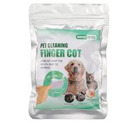 20Pcs Dental Care, Reduces Plaque and Tartar Portable Finger Wipes Oral Cleansing Teeth Pads for Dogs Cats