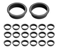 20Pcs Desk Cable Grommets 18mm Wire Hole Cover Round Plastic Grommet Cable Hole Cover for Home Office Table Wire Organizers (Black)