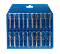20Pcs Diamond Coated Rotary Points Burrs Drill Rotary Bit 6mm Shank Die Grinder