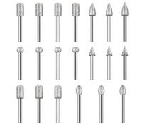 20PCS Diamond Grinding Bit Set, Diamond Burr Bits with 1/8 Inch Rotary Tool Accessories, Carving Burr Bits Shank Rotary Grinding Drill Tools for Woodworking Stone Glass Ceramics Marble