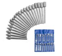 20pcs Diamond Grinding Heads Mini Bit for Rotary Drill Tool Burrs Accessories 3.0mm Shank Tools Kit Abrasive