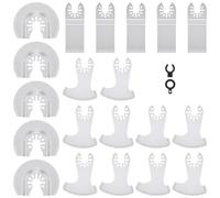 20Pcs Diamond Multi Tool Accessory Kit High Efficiency Oscillating Multi Tool Diamond Blades Versatile Diamond Grit Oscillating Grout Removal Blade Set for Bathroom Renovation Tiling House Repair