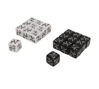 20Pcs Dice Counters Token Set Durable Plastic Positive Negative Math Board Game Dice 15.3mm Black White for Educational Learning and Family Fun