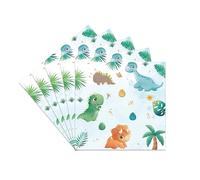 20PCS Dinosaur Napkins for Birthday Dino Party Napkins Green Dinosaur Napkins Dinosaur Theme Party Birthday Baby Shower Decoration Supplies Girls Boys Kids