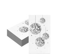 20Pcs Disco Party Napkins Serviettes,40x33cm Disposable Disco Ball Cocktail Napkin Dinner Tissue Hand Towel Decorative Paper Napkins for 70s 80s 90s Engagement Birthday Hip Hop Boogie Dance Decoration