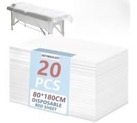 20PCS Disposable Bed Sheets, Massage Spa Sheets, Soft Non-Woven Fabric Massage Table Bed Sheet Protective Duvets for Beauty Salon, Spa, Massage, Hotels, Beautician, 180 x 80 cm (White)