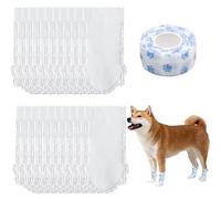 20Pcs Disposable Dog Socks, Dog Shoes Stop Licking Waterproof Dustproof, Pet Socks for Dogs Paw Bandage Cover Indoor & Outdoor Walking, Pet Foot Cover With Self-adhesive Bandage,Suit for 12.2~16 lb