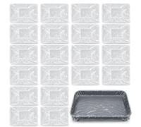20Pcs Disposable Paint Tray Liners 9 Inch, Elastic Strap Roller Tray Liners, Plastic PE Paint Pan Liner Bags, No Scrubbing Easy to Use Paint Roller Tray Set for Walls and Ceilings