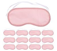 20pcs Disposable Polyester Sleeping Eye Mask for Sleep Aid | Pink Shade, Camping and Train Use, Imitation Silk Finish, Light Blocking Coverage