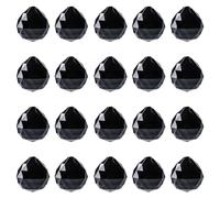 20pcs DIY Crystal Prism Suncatcher for Windows Hanging, 20mm Clear Glass Crystal Sun Catcher Beads Pendants Maker Balls for Indoor Outdoor Garden Feng Shui Home Decor Black