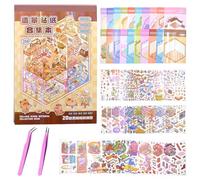 20PCS DIY House Stickers Kit 3D Miniature Scene Sticker Therapy for Kids and Adults with 2 Tweezers, Creative Reusable Sticker Book for Stress Relief Crafting