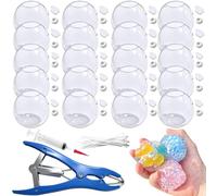 20pcs DIY Squishy Stress Ball Making Kit - Blank Skins with Air Pump & Expander Tool, Make Your Own Transparent Fidget Pressure Balls for Adults