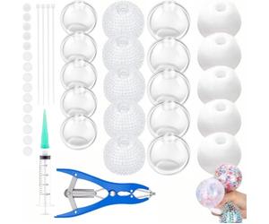 20pcs DIY Stress Ball Kit - Blank Skins with Air Pump & Expander Tool for Making Pressure Balls, Make Your Own Fidget Pressure Balls