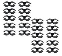 20PCS Double Clips Pipe Clamp Clips, PVC Plastic Shelf Pole Connector Chain Link Fence Panel Clamps Clips Fastener Accessories, Black