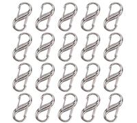 20pcs Double Opening Zipper Pull Replacement, Detachable Metal Snap Hook Zipper Pull Tab Backpack Lock Clip Theft Deterrent Carabiner Clips Repair Kit for Luggage Jeans Clothing Handbags (Silver)
