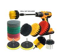 20pcs Drill Brush Set,Scrub Pads & Sponge, Power Scrubber Brush with Extend Long Attachment,drill brushes for cleaning car brush、car polishers and buffers、car buffer、Grout、Sinks、Bathroom、Kitchen