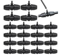 20PCS Drip Irrigation Tubing Connectors 2.5x1.4'' POM Drip Irrigation Connectors for 8/11 Capillary Tubes & 6.0 Nozzles for Gardens, Lawns, Farms, And Greenhouses