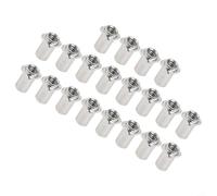 20pcs Drum Screws and Nuts Spare Parts Kit Aluminium for Drum Shell Lug Tension Rod Repair Silver 5mm 6mm Inner Diameter(M5)