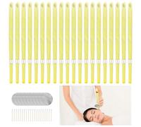 20pcs Ear Candle Kit, Ear Candle Set with Natural Organic Beeswax with 10 Protective Disks+20 Cotton Swab,for Health Care of Blocked Ears (Yellow)