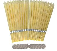 20pcs Ear Candles, Ear Candle Set with Natural Organic Beeswax (drip Protection Tray 10pcs), Ear Candle kit, for Health Care of Blocked Ears (Yellow)