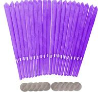 20pcs Ear Candles, Ear Candle Set with Natural Organic Beeswax (drip Protection Tray 10pcs), Ear Candle kit, for Health Care of Blocked Ears (Purple)