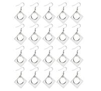 20PCS Earring Blanks, Stainless Steel DIY Earrings Trays for Jewelry Making, 12mm Hollow Out Earring Bases with Secure Backs, for Crafting Photo Resin Sublimation Jewelry